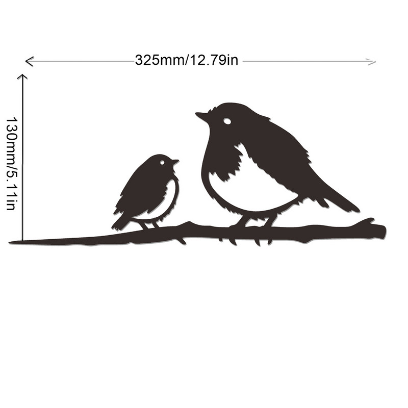 Kūrybinga kaltinės geležies paukščių statulos kuolo sodo menas Metaliniai paukščiai kiemo medžio puošmena namų sodui kiemo medžio šaka