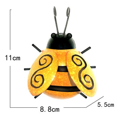 Metal Bumble Bee Καλοκαιρινή Διακόσμηση Κήπου Στολίδι Τέχνη τοίχου Έντομα Ζώα Μινιατούρα Διακόσμηση Τοίχου Κρεμαστά 3D Γλυπτική διακόσμηση