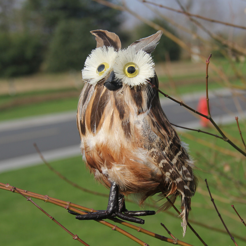 Szimulációs bagolyszobor Kézzel készített habtoll díszek Műmadarak otthoni asztali dekorációhoz Kerti kültéri fadíszek
