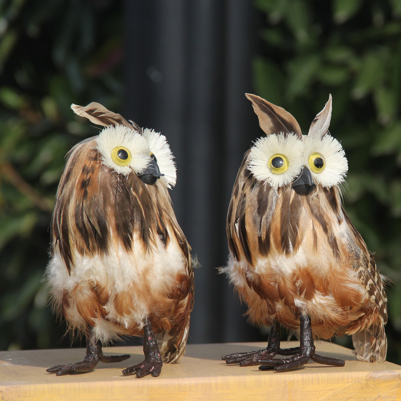 Szimulációs bagolyszobor Kézzel készített habtoll díszek Műmadarak otthoni asztali dekorációhoz Kerti kültéri fadíszek