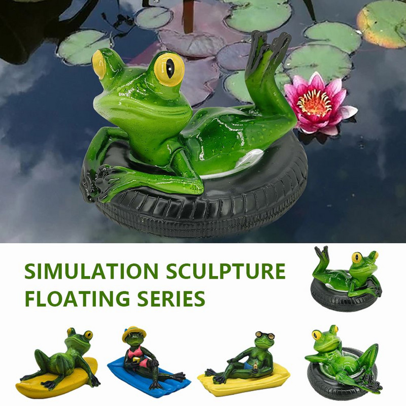 Water Floating Desk Στολίδι Αξεσουάρ εξωραϊσμού Γλυπτό βατράχου Λίμνη κήπου Διακοσμητικό βάτραχο στολίδι Άγαλμα ζώου