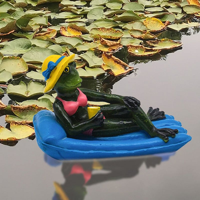 Water Floating Desk Στολίδι Αξεσουάρ εξωραϊσμού Γλυπτό βατράχου Λίμνη κήπου Διακοσμητικό βάτραχο στολίδι Άγαλμα ζώου