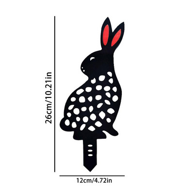 Trušu pagalma mākslas rotājumi 2D akrila truša mietu silueta miets Jauki melna zaķu dārza āra dārza dekori