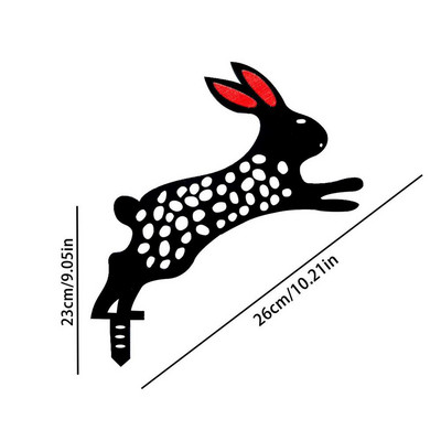 Trušu pagalma mākslas rotājumi 2D akrila truša mietu silueta miets Jauki melna zaķu dārza āra dārza dekori