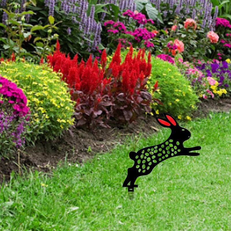 Trušu pagalma mākslas rotājumi 2D akrila truša mietu silueta miets Jauki melna zaķu dārza āra dārza dekori