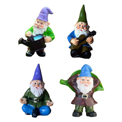 Statui Gnome Pitic Grădină Figurină în miniatură de rășină în aer liber Ornament Decorare Recuzită Artizanat Cadou pentru prietenii familiei