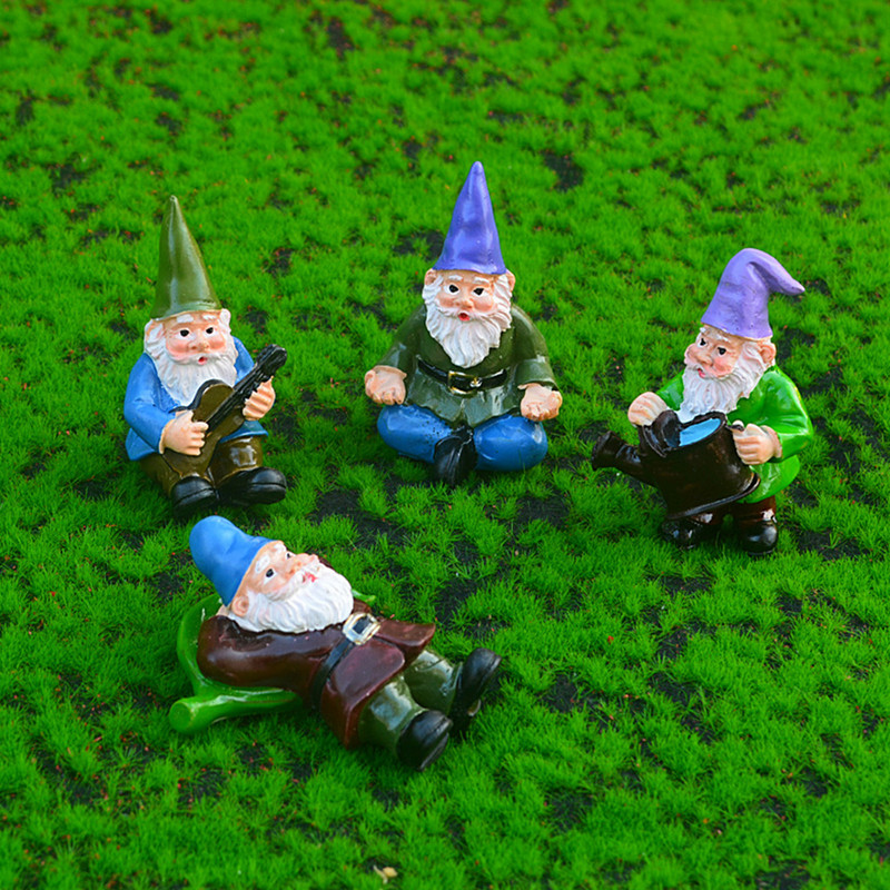 Gnome törpe kerti szobrok gyanta miniatűr kültéri figura dísz dekoráció kellékek kézműves ajándék barátoknak család