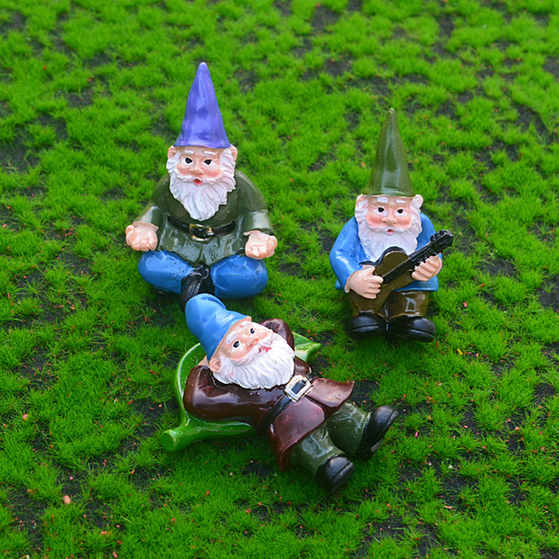 Gnome törpe kerti szobrok gyanta miniatűr kültéri figura dísz dekoráció kellékek kézműves ajándék barátoknak család
