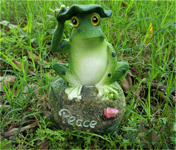 Фигурки на животни от жаба от смола Градински орнаменти Миниатюрни фигурки на открито Добре дошли Art Yard Home Decor