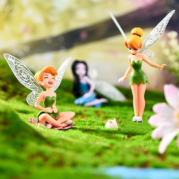 6Pcs Flower Fairy Pixie Fly Wing Miniatures Фигурки за момичета Фигурки за феи Аксесоари Куклена къща Орнамент Градинска декорация