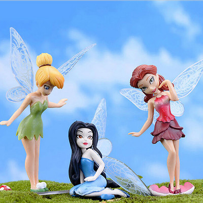 6 τμχ Flower Fairy Pixie Fly Wing Μινιατούρες Φτερούλα Κοριτσιών Φιγούρες Αξεσουάρ νεράιδων Κουκλόσπιτο Στολίδι Διακόσμηση κήπου