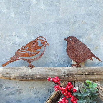 Μεταλλικό πουλί εξωτερικού χώρου Σκουριασμένα πουλιά Σιλουέτα Διακόσμηση Κήπος Στολίδι Δέντρου Δρυοκολάπτης Robin Σπίτι Αυλή Άγαλμα
