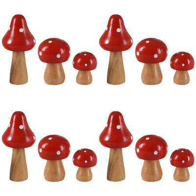 12Gb sēņu modelis Koka sēņu figūriņa koka sēņu rotaļlieta Bonsai Amatniecības dekors Koka sēnes Amatniecība