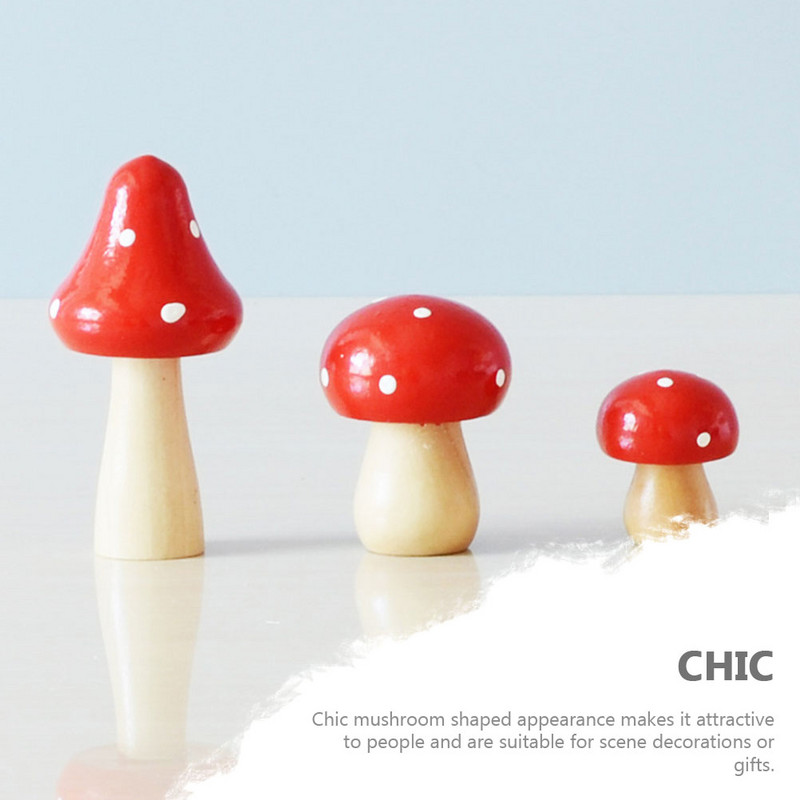 12Gb sēņu modelis Koka sēņu figūriņa koka sēņu rotaļlieta Bonsai Amatniecības dekors Koka sēnes Amatniecība
