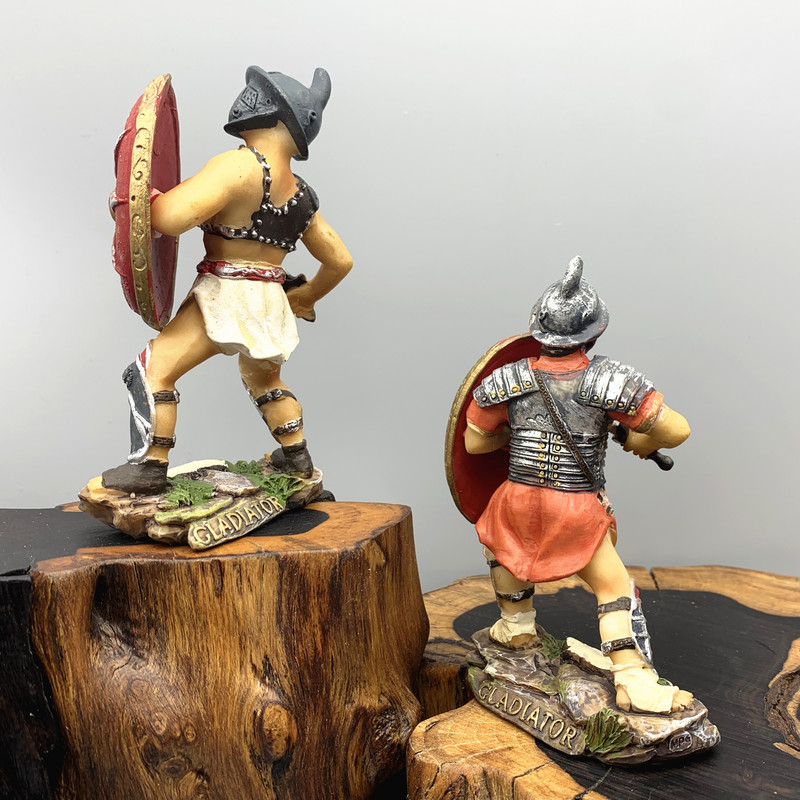 Európa ókori Róma Gladiátor katona Miniatűr szobrok Homokasztal Kertészet Dekoráció Íróasztal Szabadtéri Kert Szobor Dekoráció