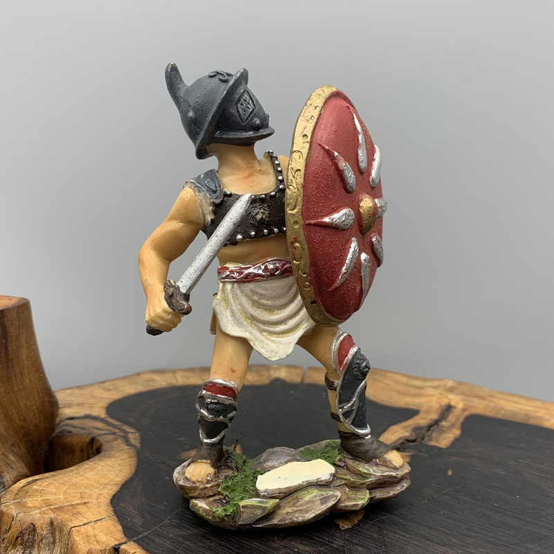 Európa ókori Róma Gladiátor katona Miniatűr szobrok Homokasztal Kertészet Dekoráció Íróasztal Szabadtéri Kert Szobor Dekoráció