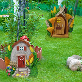 2τμχ Μινιατούρα Fairy Gnome Door Resin Νεράιδες Dwarf Tree Door Fairytales Πόρτα Στολίδια Εξωτερική Νεράιδα Πόρτα Κήπου