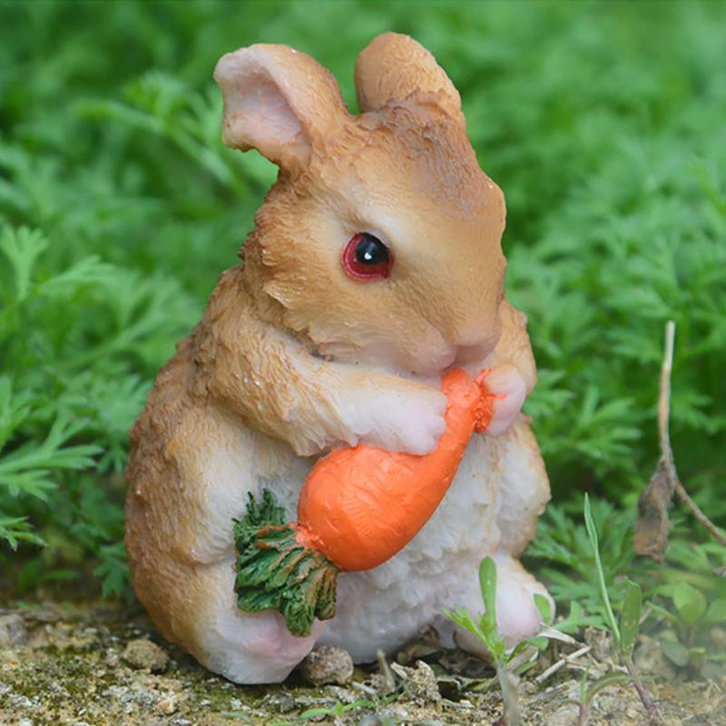 Set od 3 komada bajkovitog vrta, minijaturnih zečeva od smole, minijaturnih zečeva, minijatura šumskih životinja, sićušnih figurica, terarija, bonsai ukrasa