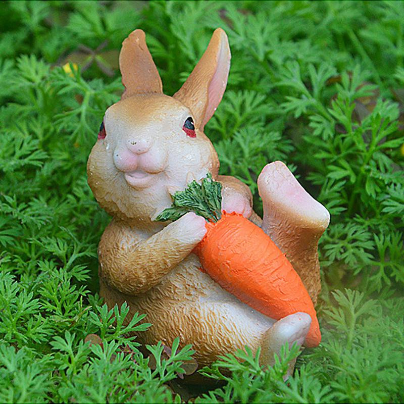 Set od 3 komada bajkovitog vrta, minijaturnih zečeva od smole, minijaturnih zečeva, minijatura šumskih životinja, sićušnih figurica, terarija, bonsai ukrasa