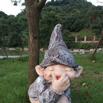 3D νάνος τουαλέτα Statue Garden Gnomes Mini Resin Doll Statue Crafts Outdoor Elf Miniature Garden Dwarf Decoration