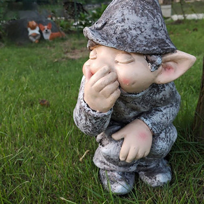 3D νάνος τουαλέτα Statue Garden Gnomes Mini Resin Doll Statue Crafts Outdoor Elf Miniature Garden Dwarf Decoration