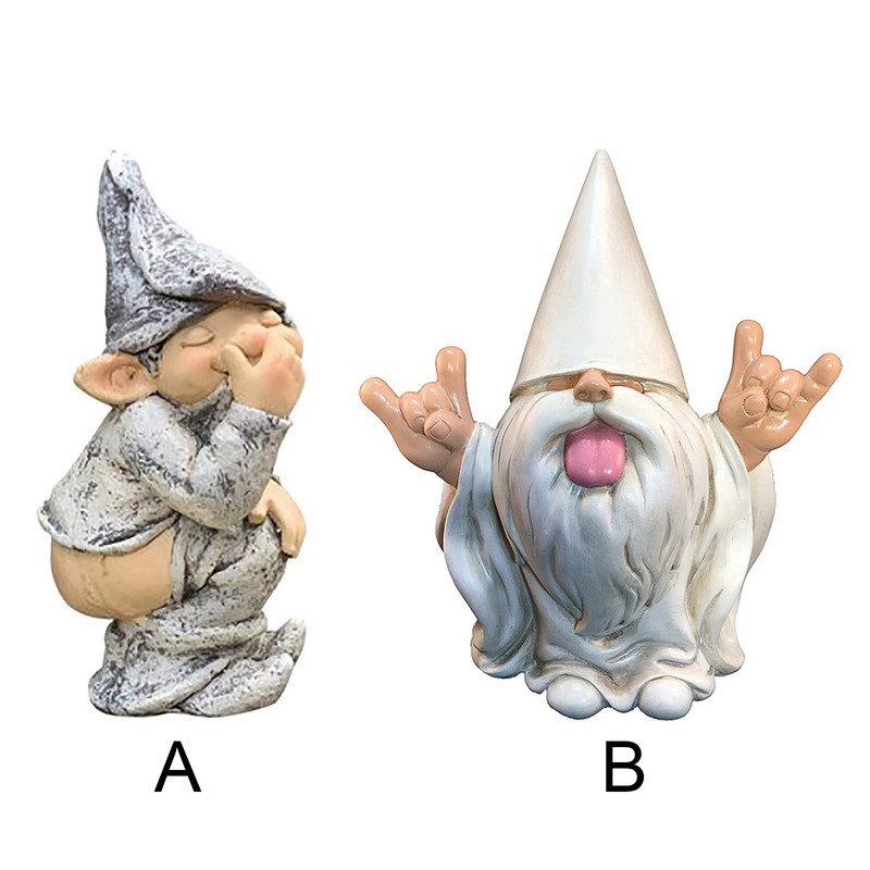 3D νάνος τουαλέτα Statue Garden Gnomes Mini Resin Doll Statue Crafts Outdoor Elf Miniature Garden Dwarf Decoration