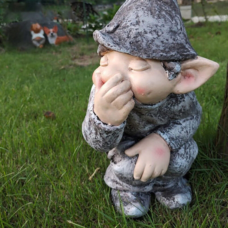 3D νάνος τουαλέτα Statue Garden Gnomes Mini Resin Doll Statue Crafts Outdoor Elf Miniature Garden Dwarf Decoration