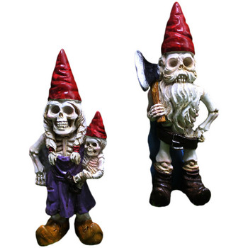 2 τμχ Halloween Gnome Εξωτερική Διακόσμηση Διακόσμηση Ειδώλιο Κήπου Διακοσμητικά Ρητίνης