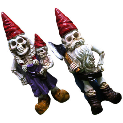 2 vnt. Helovino gnome lauko dekoro papuošimo sodo figūrėlės dervos dekoro dekoracijos