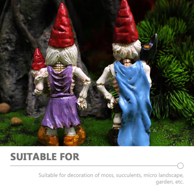 2 vnt. Helovino gnome lauko dekoro papuošimo sodo figūrėlės dervos dekoro dekoracijos