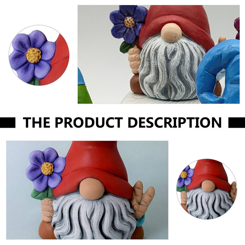 Värviline Garden Gnome Ornament Spring Outdoor Decor Mesilasvaigust materjal Kodu