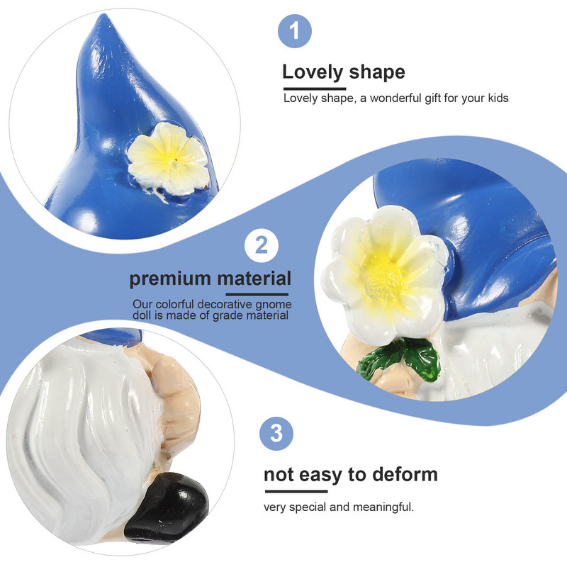 Värviline Garden Gnome Ornament Spring Outdoor Decor Mesilasvaigust materjal Kodu