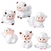 6 gab. Aitas modelis zaķa kūka, sveķu rotājumi, statuja, amatniecība, dzīvnieka figūra, mikro ainavu dārzs