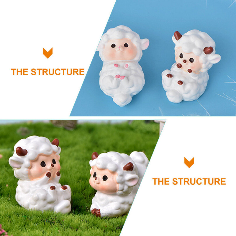 6 gab. Aitas modelis zaķa kūka, sveķu rotājumi, statuja, amatniecība, dzīvnieka figūra, mikro ainavu dārzs