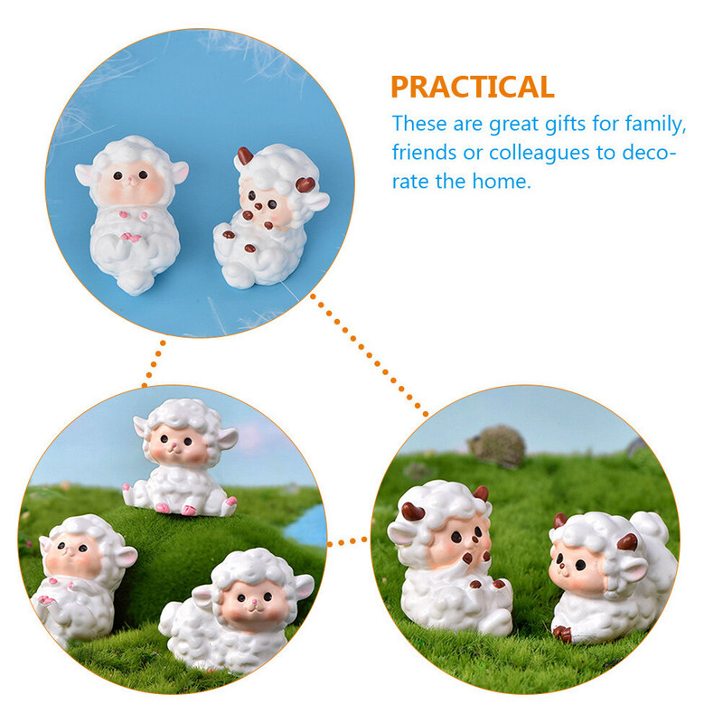 6 gab. Aitas modelis zaķa kūka, sveķu rotājumi, statuja, amatniecība, dzīvnieka figūra, mikro ainavu dārzs