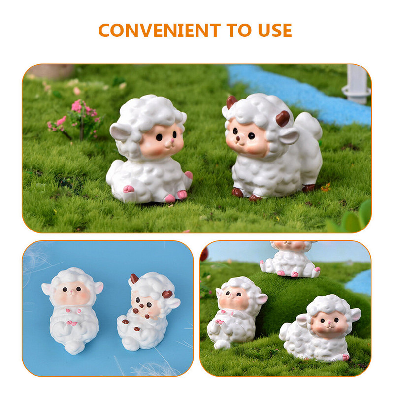 6 gab. Aitas modelis zaķa kūka, sveķu rotājumi, statuja, amatniecība, dzīvnieka figūra, mikro ainavu dārzs