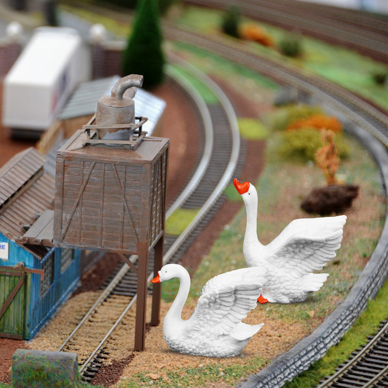 Fehér hattyúdísz miniatűr díszek mikro táj dekoráció Bonsai gyanta