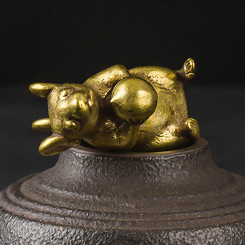 3 db sárgaréz egér kulcstartó asztali állati dekor figura háztartási kollekció mini szobor patkány dísz kézműves asztali játék