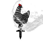 Κότα Chicken Yard Statue Creative Art Decorative Garden Stakes Lawn Stakes Metal Art Rooster Metal Anim Gardening Ornaments 35AB