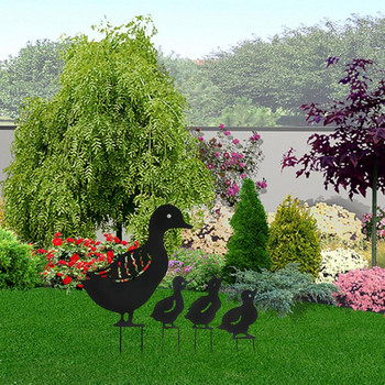 Iron Art Retro Garden Plugin Άγαλμα πάπιας Σφυρήλατο Iron Duck Decor Διακόσμηση κήπου για διακόσμηση κηπουρικής