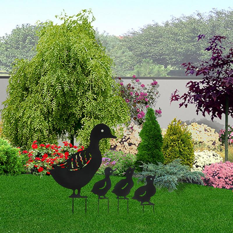 Iron Art Retro Garden Plugin Kacsa szobor Kovácsoltvas kacsa dekor Kerti dekoráció Kertészeti díszekhez