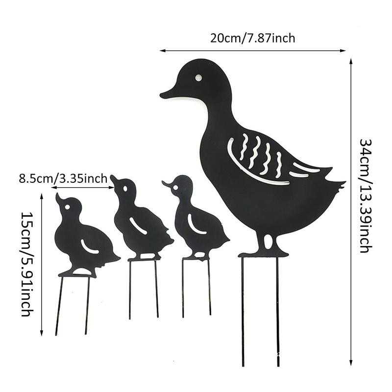 Iron Art Retro Garden Plugin Kacsa szobor Kovácsoltvas kacsa dekor Kerti dekoráció Kertészeti díszekhez