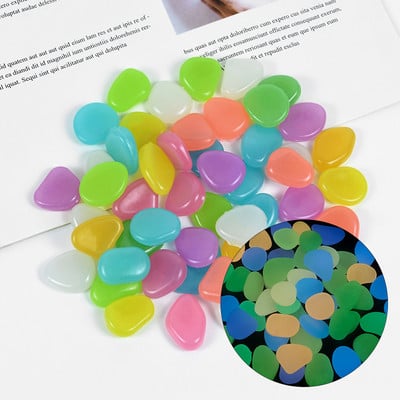 25db Sötétben világító kövek Fluoreszkáló kövek Világító kavicsok Sziklák Otthoni Kertészethez Úszómedence Bár Akvárium Dekoráció