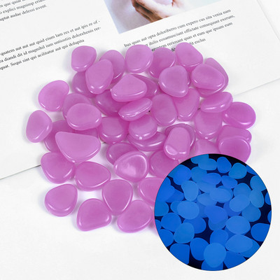 25db Sötétben világító kövek Fluoreszkáló kövek Világító kavicsok Sziklák Otthoni Kertészethez Úszómedence Bár Akvárium Dekoráció