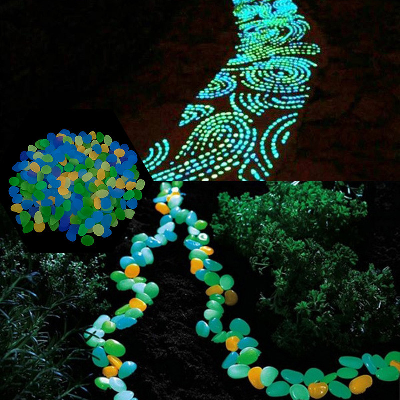 25db Sötétben világító kövek Fluoreszkáló kövek Világító kavicsok Sziklák Otthoni Kertészethez Úszómedence Bár Akvárium Dekoráció