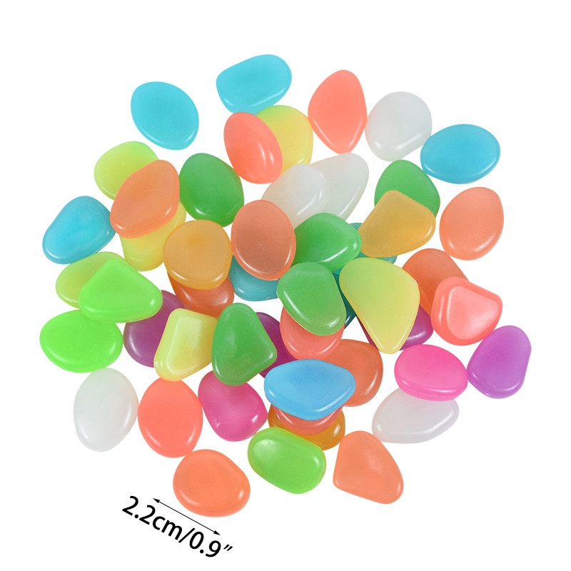 25db Sötétben világító kövek Fluoreszkáló kövek Világító kavicsok Sziklák Otthoni Kertészethez Úszómedence Bár Akvárium Dekoráció