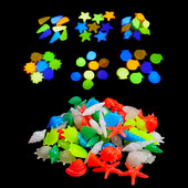 25/50 db Sötétben világító kövek tengeri csillag kagylóhéj alakú dekoratív kert akvárium akvárium medence táj világító kő