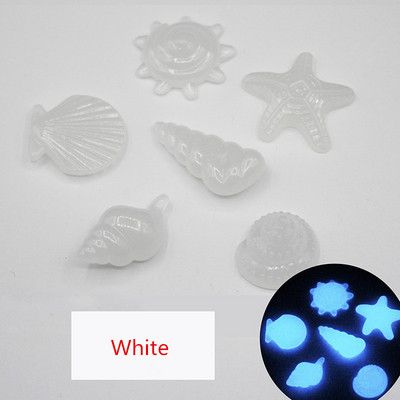 25/50 db Sötétben világító kövek tengeri csillag kagylóhéj alakú dekoratív kert akvárium akvárium medence táj világító kő