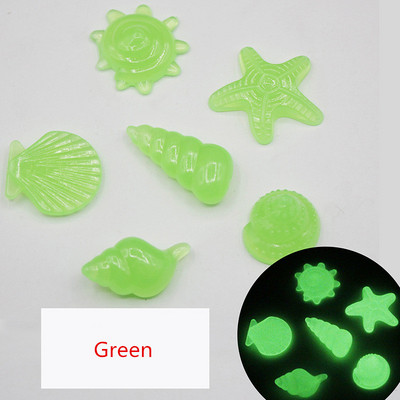 25/50 db Sötétben világító kövek tengeri csillag kagylóhéj alakú dekoratív kert akvárium akvárium medence táj világító kő