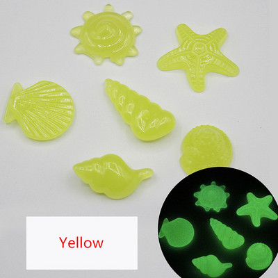 25/50 db Sötétben világító kövek tengeri csillag kagylóhéj alakú dekoratív kert akvárium akvárium medence táj világító kő